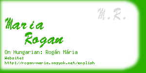 maria rogan business card